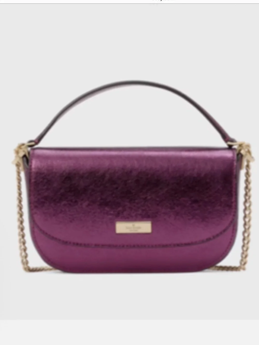Kate Spade New York krista metallic chain flap crossbody bag